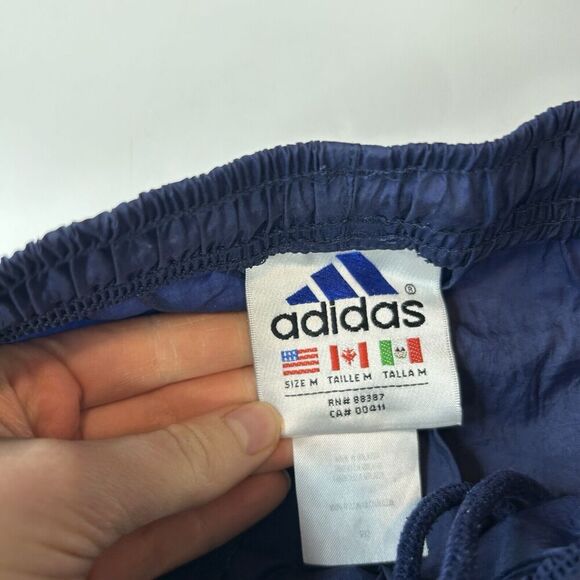 Vintage Adidas Pants Mens Medium Windbreaker Jogger Nylon Track Logo Zip Ankles - Picture 5 of 9